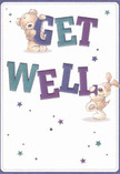 Bursts of cheerfulness radiate from this charming get well card, each detail thoughtfully crafted to inspire comfort. Two adorable figures-a cuddly bear and an enthusiastic puppy-mutually support the large, colourful letters spelling out 'Get Well,' their fur so richly illustrated that it invites the memory of a soothing touch. The card's colour scheme, featuring striking indigos and teals, pops brilliantly against a delicate cream backdrop, reminiscent of the refined palette seen in Notting Hill's artisanal shops. Scattered throughout are star-shaped accents in soft blue and purple, twinkling with playful optimism-like the subtle hope found on a meandering walk through Kensington Park. The expressive faces of both animals radiate reassurance and encouragement, making this design a true carrier of emotional warmth. When paired with a bouquet arranged and delivered by a local Notting Hill florist, the card extends not just wishes for speedy recovery but also the quiet strength of community and friendship that define this neighbourhood.
